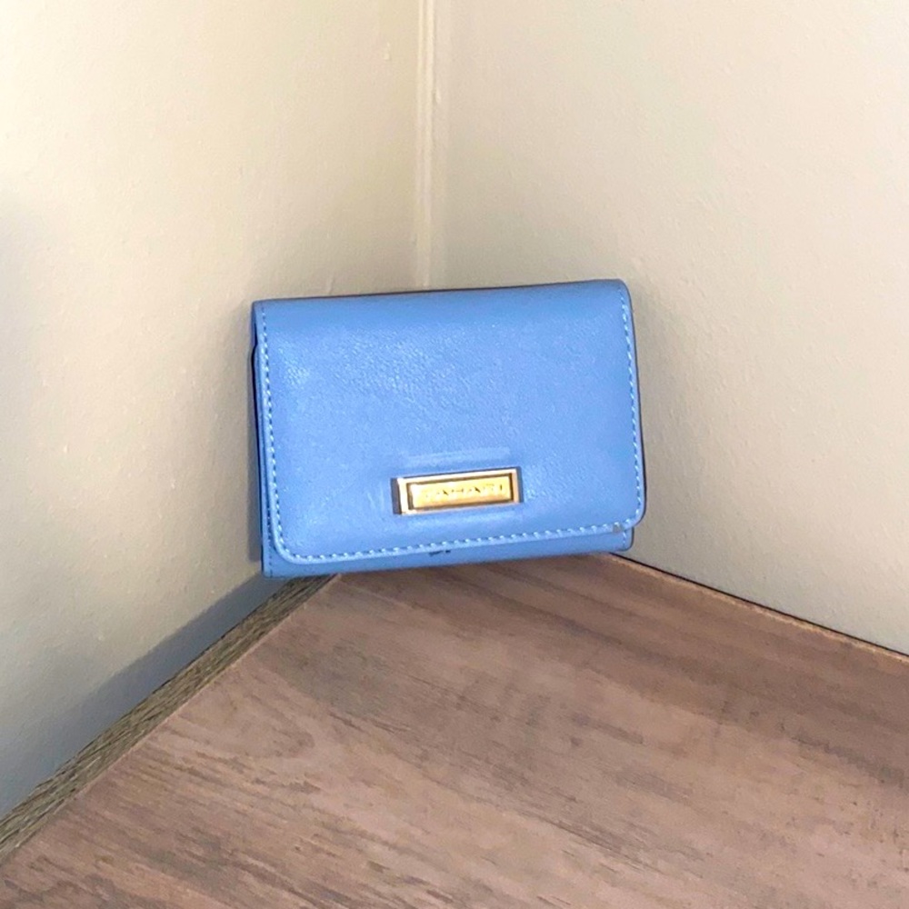 Tahari blue trifold wallet new with tags